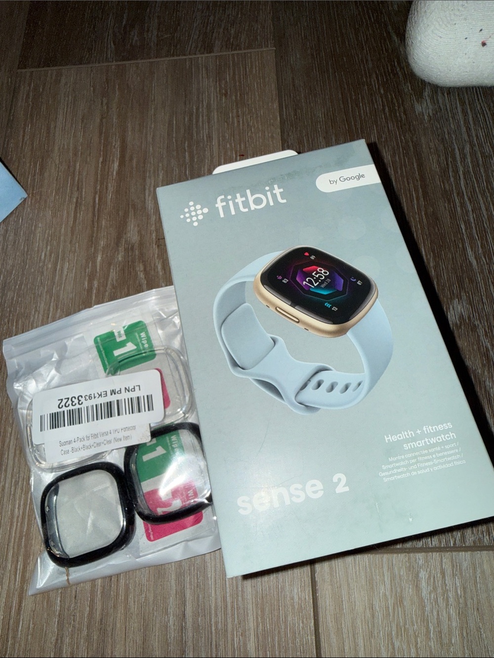 fitbit Sense 2 Smartwatch – Gold Case with Light Blue Band